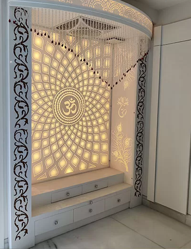 3D Om Panel Design In Corian Temple