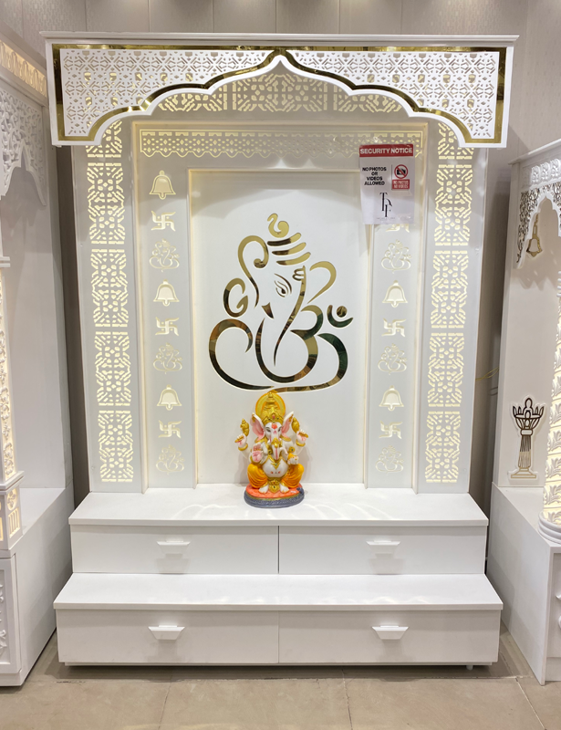 Exclusively Corian Home Temple along with Three Layered Ganesh Ji OM Concept