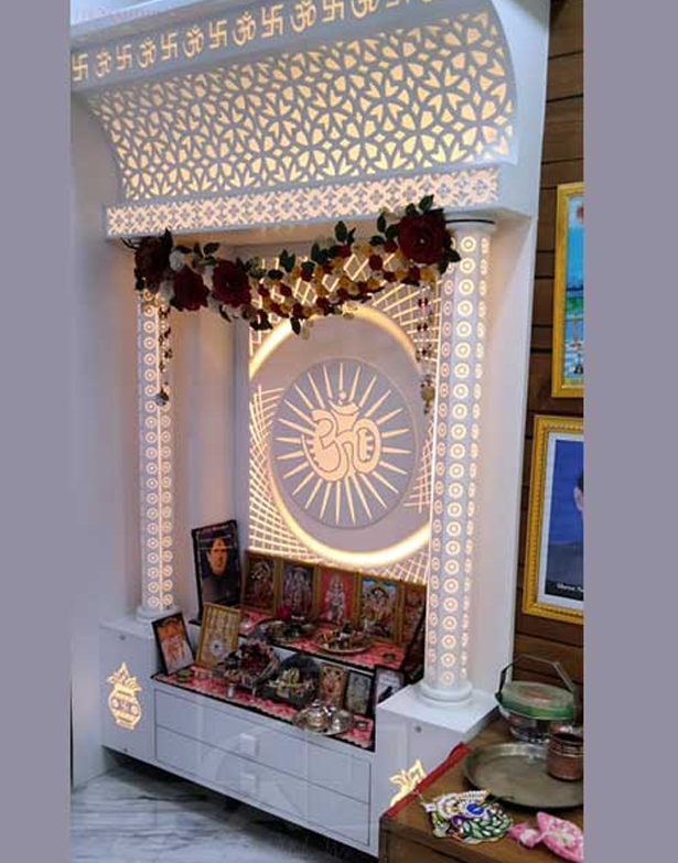 Corian Mandir Curve With Upper Mehrab