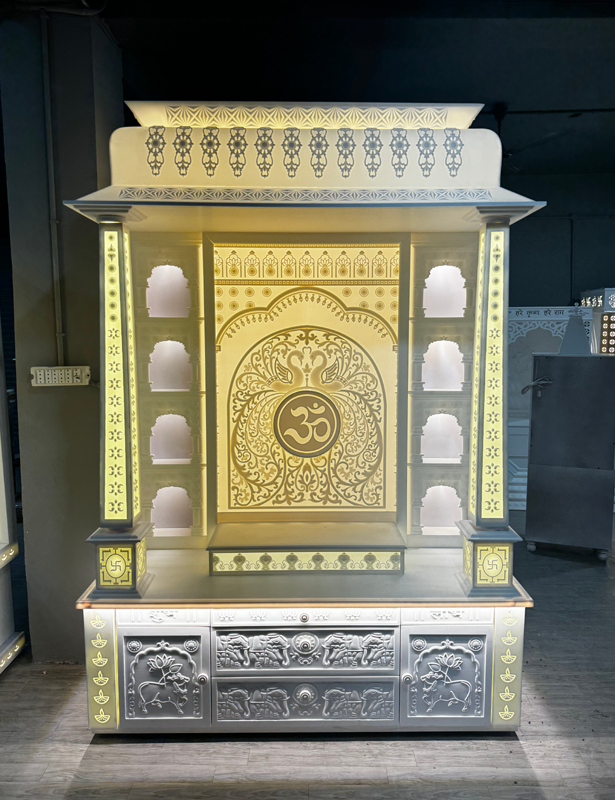 Exclusively Corian Home Temple along with Jharoke & OM Concept