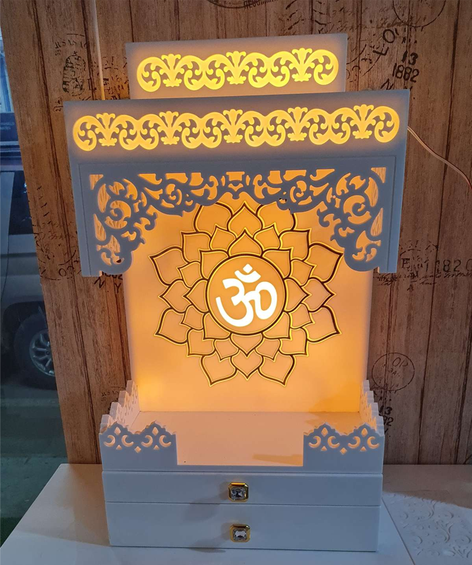 Small Mandir with Tray and Drawer